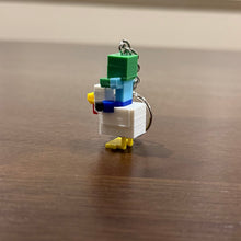 Load image into Gallery viewer, Minecraft Chicken Jockey Keychain, Baby Zombie Riding Chicken