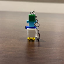 Load image into Gallery viewer, Minecraft Chicken Jockey Keychain, Baby Zombie Riding Chicken