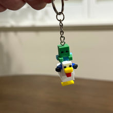 Load image into Gallery viewer, Minecraft Chicken Jockey Keychain, Baby Zombie Riding Chicken