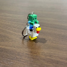 Load image into Gallery viewer, Minecraft Chicken Jockey Keychain, Baby Zombie Riding Chicken