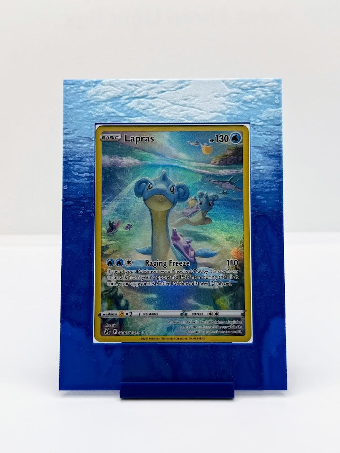 Pokemon Card Display Frame Stand With Toploader, Elemental Designs for Collecting and Displaying Cards (Cards not Included)