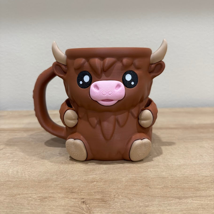 Ice Cream Pint Holder, Cute Animal, Highland Cow and Penguin