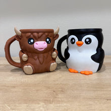 Load image into Gallery viewer, Ice Cream Pint Holder, Cute Animal, Highland Cow and Penguin
