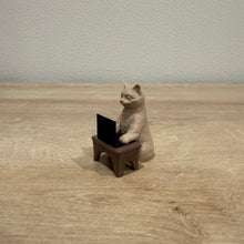Load image into Gallery viewer, Coder Cat with Laptop Mini Figurine | The Perfect Gift for Computer Science, IT, Tech, or Engineering Friends
