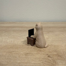 Load image into Gallery viewer, Coder Cat with Laptop Mini Figurine | The Perfect Gift for Computer Science, IT, Tech, or Engineering Friends

