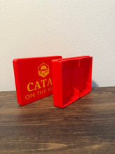Load image into Gallery viewer, Catan On The Road Storage Box Organizer | Travel Game Card Holder Case | Compact Deck Box
