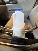 Load image into Gallery viewer, Half Gallon Jug Cup Holder Adapter | 3D Printed Milk Crate Car Drink Holder | Fits Milk, Juice, Bottles, and More

