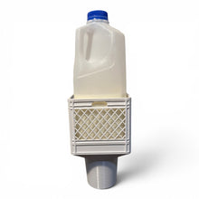 Load image into Gallery viewer, Half Gallon Jug Cup Holder Adapter | 3D Printed Milk Crate Car Drink Holder | Fits Milk, Juice, Bottles, and More
