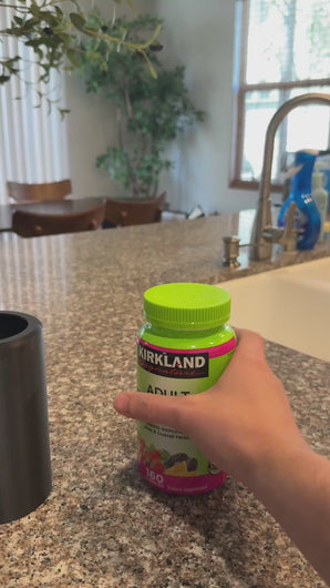 Vitamin Cover Sleeve for Kirkland Gummies | Aesthetic Costco Multivitamin Container Holder | Minimal Countertop Organizer