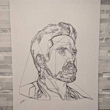 Load image into Gallery viewer, Tony Stark Iron Man Portrait || single one line pen drawing
