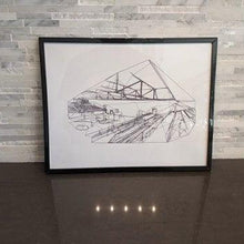 Load image into Gallery viewer, The Basketball Gym || Abstract Architecture || single one line pen drawing
