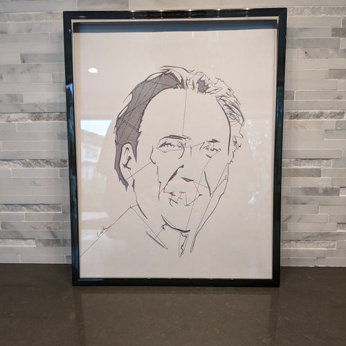Nicolas Cage Abstract Face Portrait || single one line pen drawing - Casual Chicken
