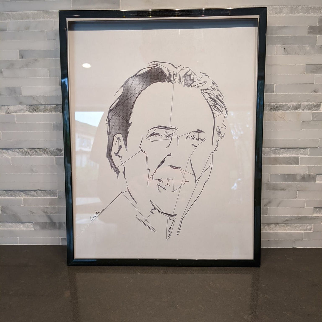 Nicolas Cage Abstract Face Portrait || single one line pen drawing - Casual Chicken