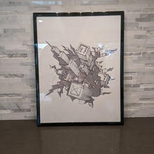 Load image into Gallery viewer, Downtown Skyscrapers Abstract Art || single one line pen drawing - Casual Chicken

