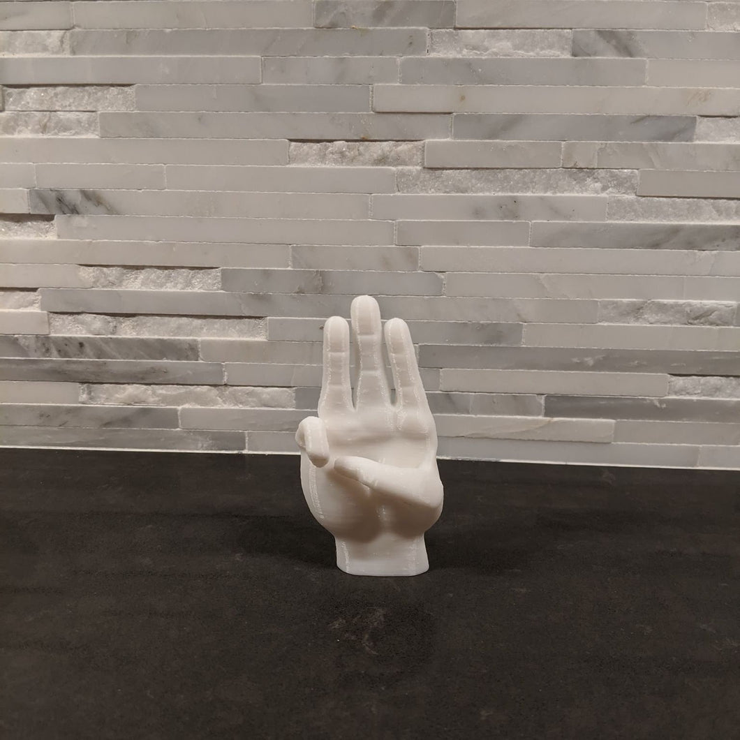 Three Finger Salute Hand Sign Mini Statue